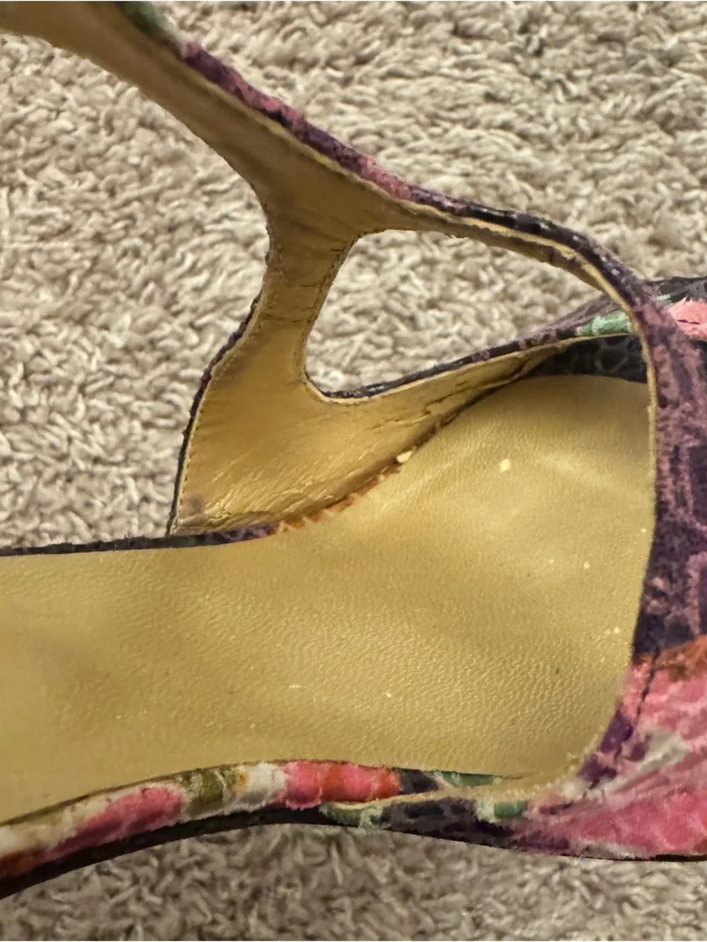 Stuart Weitzman Pink Floral Snake-Print Strappy Stiletto Sandals Size 8.5 - Picture 8 of 14